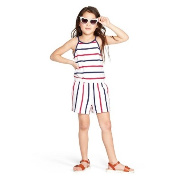Combinaison (Romper) Fille Vineyard Vines - Motif Floral Et Baleines Rouge/Blanc - Taille XL - Sans Manches - Neuf Avec Étiquettes